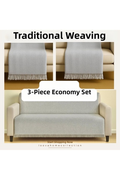 Sofa Cover 3-Piece Economical Package 100% Cotton Traditional Weaving