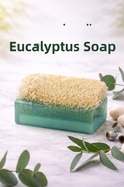 Handmade Natural Pumpkin Fiber Glycerin Eucalyptus Soap 110 Gr