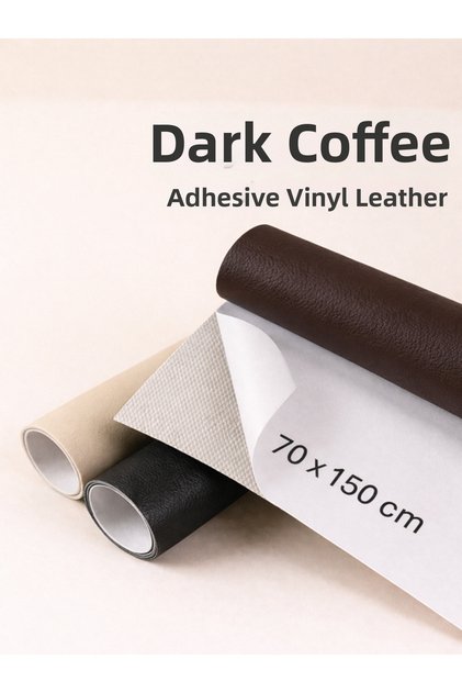 Extra Adhesive Faux Leather - Dark Coffee 70X150 cm