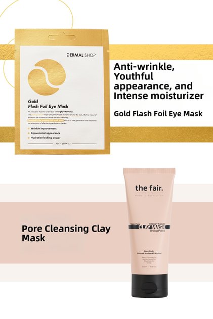 The Fair. Pore Cleansing Clay Mask 100 ml and Dermal 3 Layer Gold Eye Mask 4 Gr