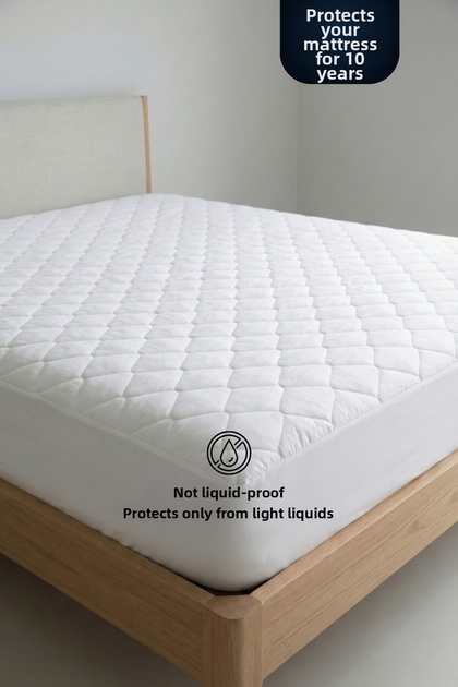 Mattress Topper Cotton Quilted Fitted Full Edge Mattress Protector White
