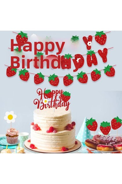 Rönesans Strawberry Happy Birthday Decorative Eva Banner Set