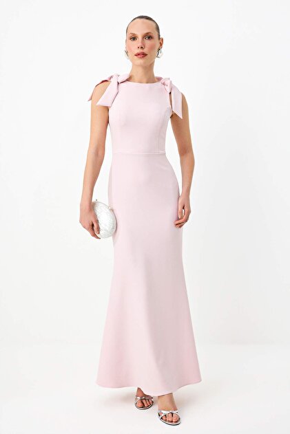 Trendyol Collection Light Pink Plain Woven Finike Maxi Evening Dress & Graduation Dress- Trendyol Trendyol Collection Light Pink Plain Woven Finike Maxi Evening Dress & Graduation Dress- Trendyol