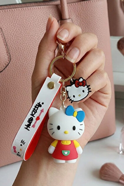 JAMELYACCESSORY Hello Kitty Sarı&kırmızı Sevgili Cift 3d