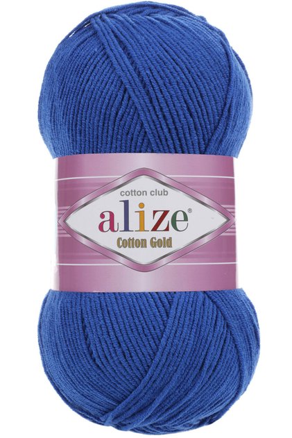 Cotton Gold Pamuk El Örgü İpi 141 Saks Mavi 100 gram 330 metre