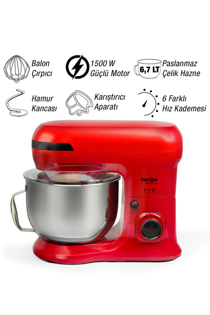 FANTOM Nfest HM1500 Stand Mixer -Kırmızı - Fiyatı, Yorumları