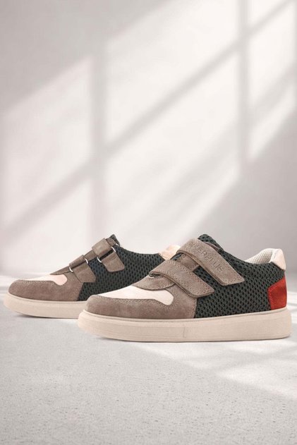 Genuine Leather Mink Velcro Light Sole Boys' Sports Shoes