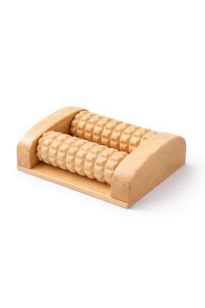 Aparat Masaj Picioare din Lemn, 2 Role Cilindrice, Reflexoterapie, Relaxare si Stimulare Circulatie