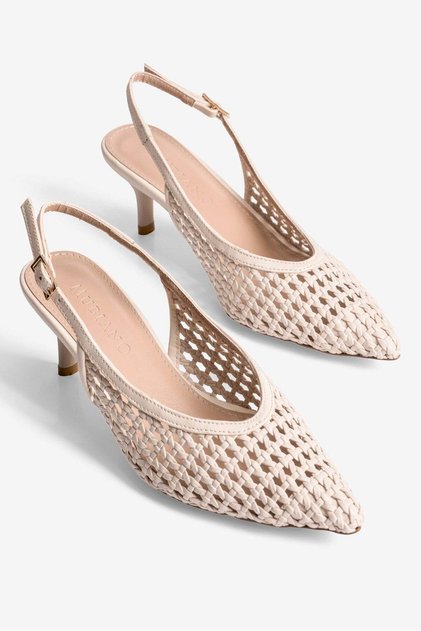 Women's Stiletto Hand-Knitted Heeled Shoes Dalia Beige