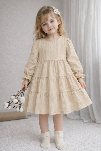 Rochie stil boem pentru fete cu fustă stratificată