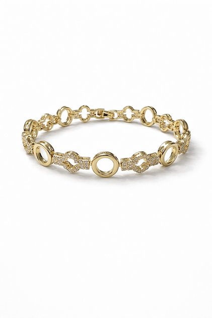 Xuping Bracelet with Steel Zircon Stone Luxury Non-Tarnish Anti-Allergy Gold Color