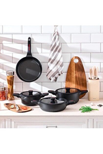 Aryıldız Flipper 9 Parça Siyah Cam Tencere Set - Fiyatı, Yorumları