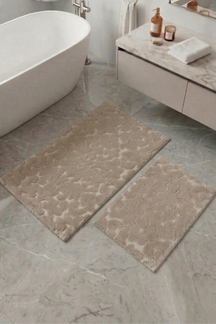 Bathroom Mat Set of 2 | Machine Washable, Soft, Stain-Resistant | 60X100-40X60Cm