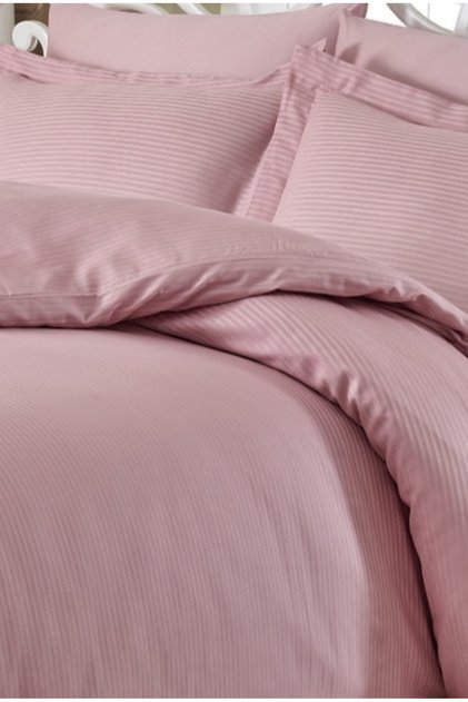 Striped Satin | Yollu Saten | Hotel Type Satin Duvet Cover Set Double Size 100% Cotton