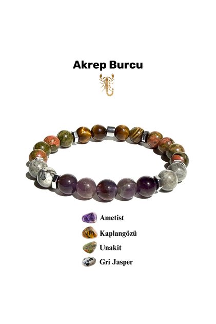 Akrep Burcu Doğal Taş Bileklik