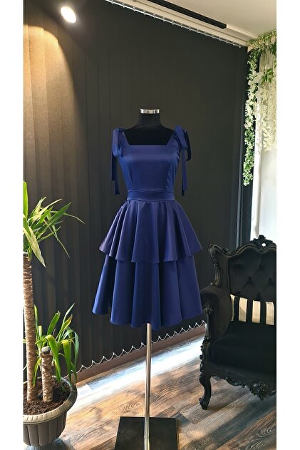 engagement photos navy blue dress Modest Navy Blue Satin Engagement Dress 52151L