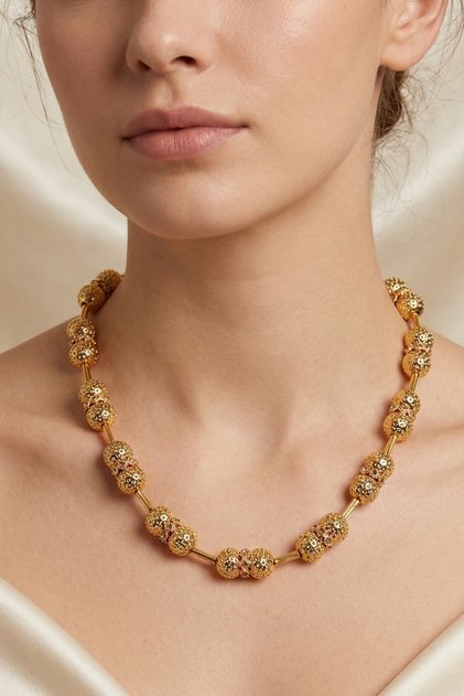 METALLIZED CRUSHED BALL NECKLACE