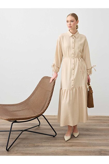 refka casual dress Tie Detail Modest Dress