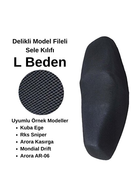 MOTOSİKLET SELE KILIFI FİLE SİYAH L BEDEN