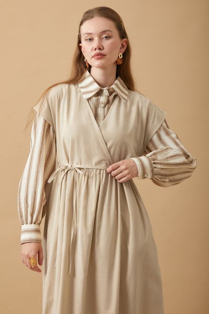 Helen Linen Gilet Stone Shoes