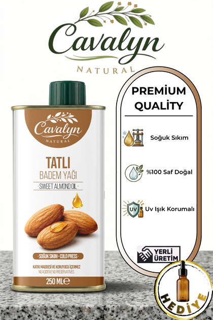 Tatlı Badem Yağı 250ml Premium Series - Soğuk Sıkım - %100 Saf ve Doğal