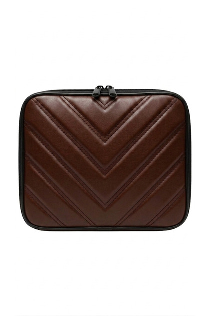 NS 9-11 inç Suya Dayanıklı Laptop Tablet Kılıfı Darbe Koruyucu Fermuarlı Çanta (26x21x2 cm) -Kahve