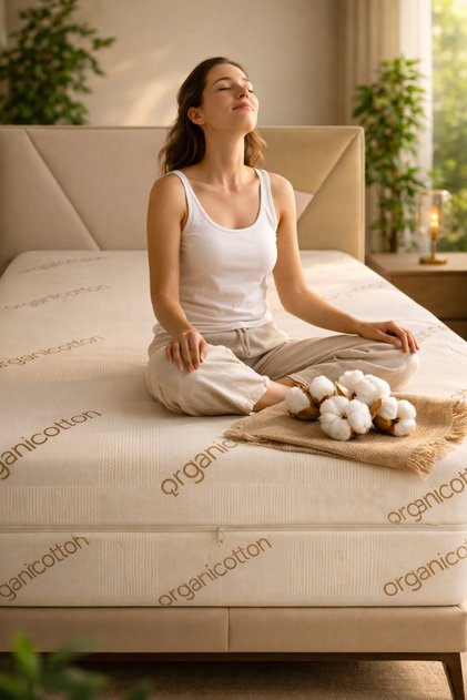 Organicotton Fermuarlı Yatak Kılıfı Çıkarılabilir, Yıkanabilir, Nefes Alan Koruyucu Kılıf
