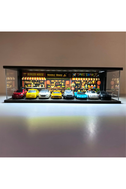 GOOD SIGN Diorama Garaj 1/64 Ölçek 8Li LED Işıklı USB Kablolu