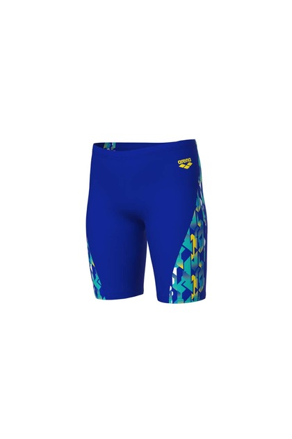 B Print Swim Jammer Neon Blue-Yellow Multi