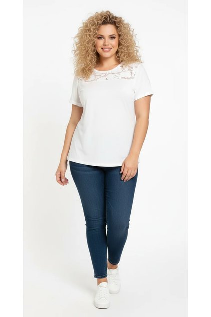 Çiçekli File Panel T-shirt