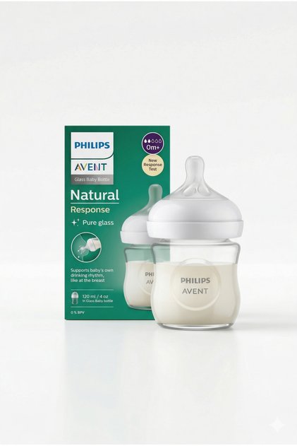Philips Avent Natural Baby Bottle Scy930/01 Glass +0 Month and Above V2