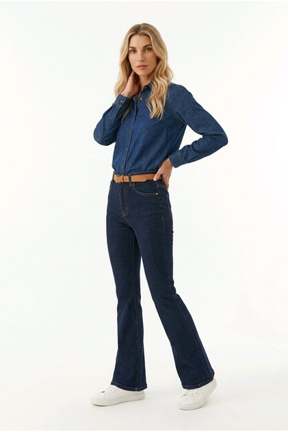 Pants - Dark Navy Spanish Style, High Waist Lycra New Season Jeans