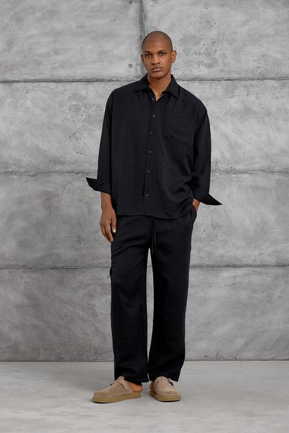 Men's Suit Nmrc Modal Fabric Black Oversize