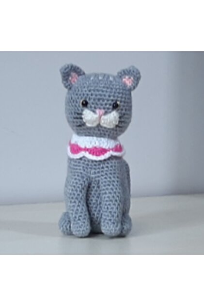 Amigurumi Knitted Toy Cat Gray