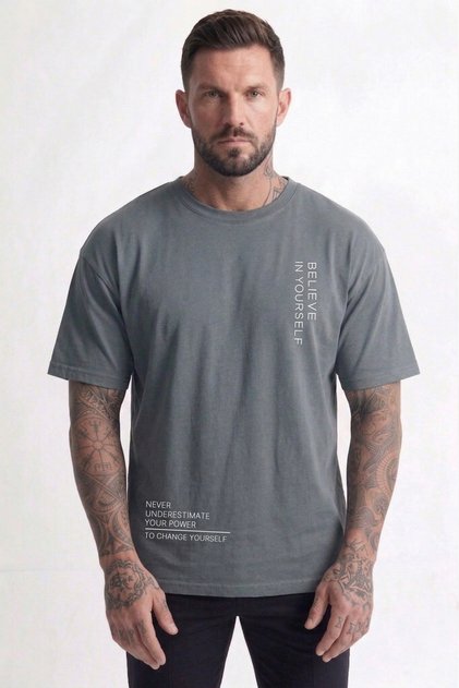 Believe in Yourself Printed Premium Cotton Plus Size Men's Tshirt