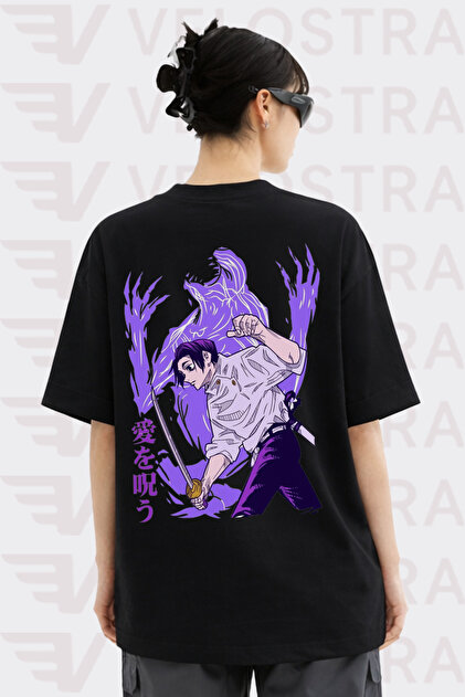 Unisex Jujutsu Kaisen Yuta Printed Special Design Oversize Comfortable Daily Use Combed Cotton T-Shirt