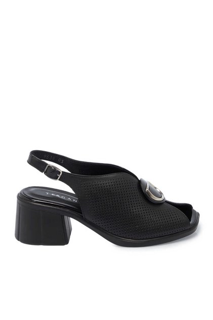 Siyah Hakiki Deri Kadın Sandalet - K25Y1AY67960-A23