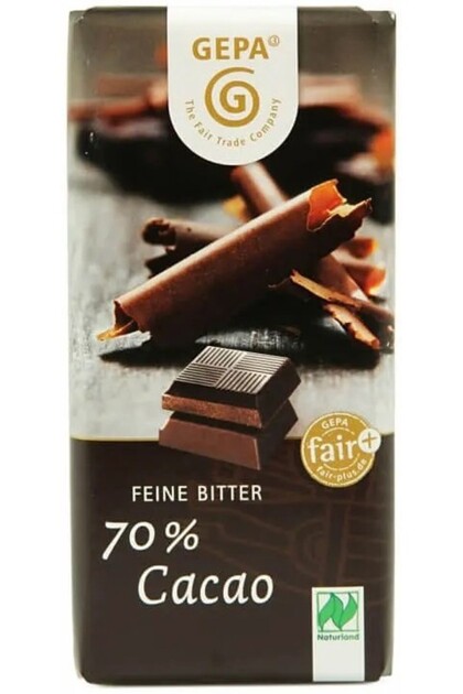 Ciocolata neagra bio 70% cacao, 40g