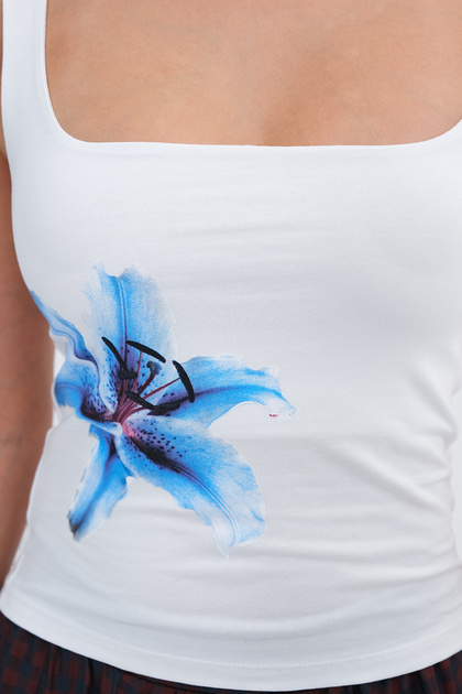 Addax Square Neck Printed Tank Top A1844- Trendyol