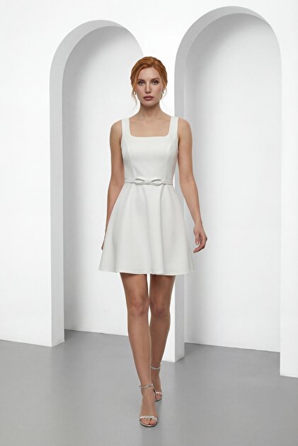 sachin and babi light blue dress COSTARELLOS Belted lace-paneled velvet gown main image 0