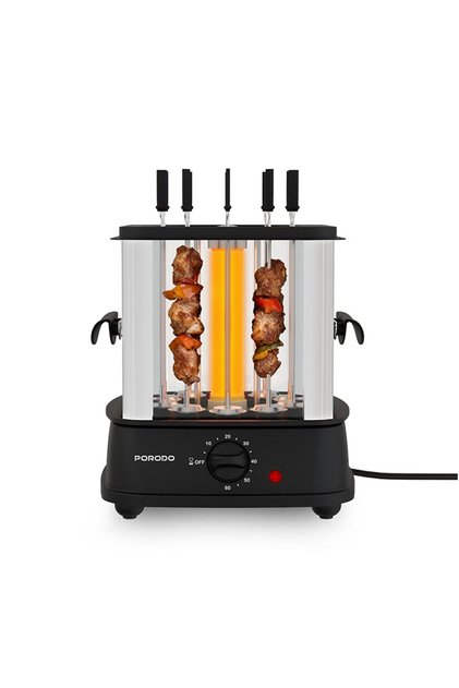Grilljet Electric Rotisserie Kebab Grill with Auto-Rotating Skewers - Black