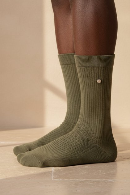 Men's Studded Derby Socks Khaki