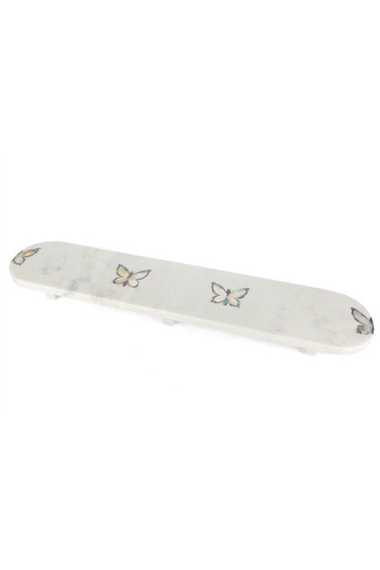 Butterfly Marble Presentation Plate 76X15X4Cm