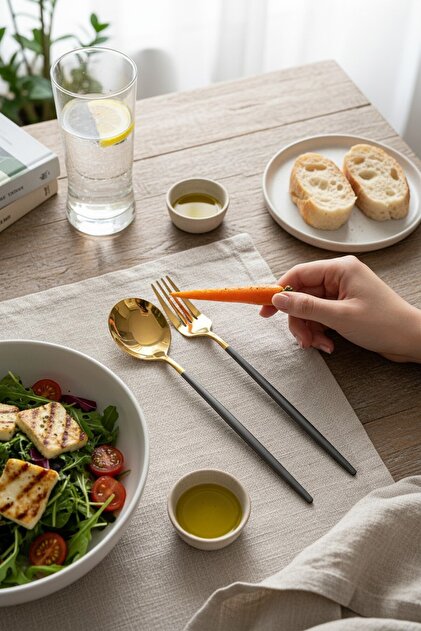 Nova Black Gold 6-Person 12-Piece Stainless Steel Cutlery Set