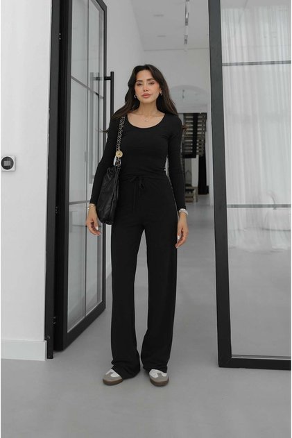Set de pantaloni și bluză cu guler larg Füme Maxey