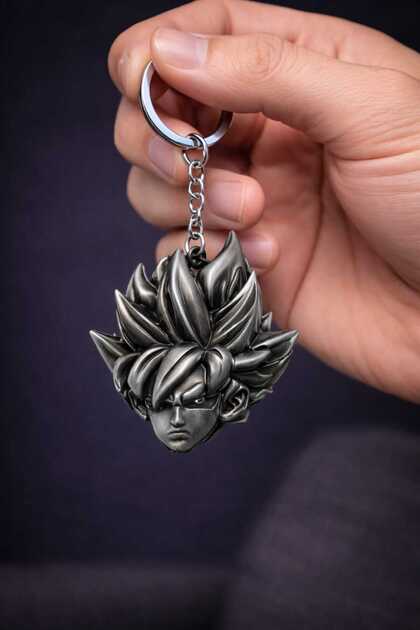 mdm style Dragon Ball Goku Metal Anahtarlık – Premium Gümüş Renk