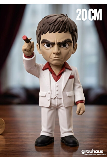GRAUHAUS Tony Montana Scarface Figür 20 CM Masa Dekoru Gamer Raf