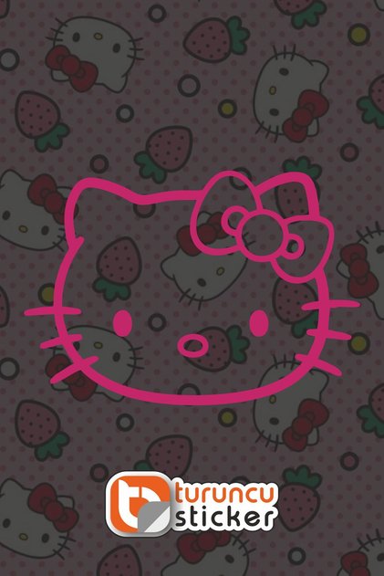 Hello Kitty Sticker Etiket 10x7 cm – Araç – Motor – Laptop - Kask Etiket Sticker