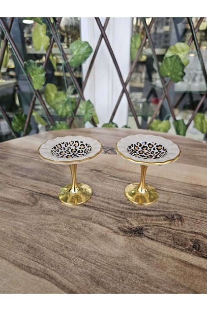Leopar Model 2-Piece Footed Turkish Delight Bowl