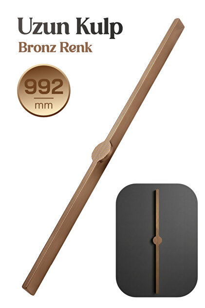 Badem10 VENTO Çizgili Soft Altın Çekmece Kulp 800 mm Modern Metal